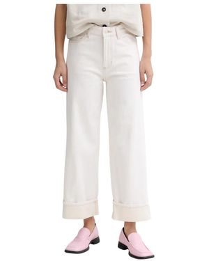 Marc O' Polo Wide Leg Cropped Jeans - Wit