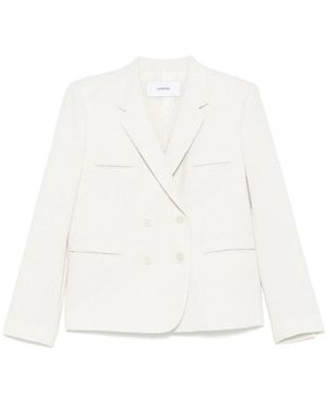 Lardini Weiße Doppelreihige Jacke Mit Taschen