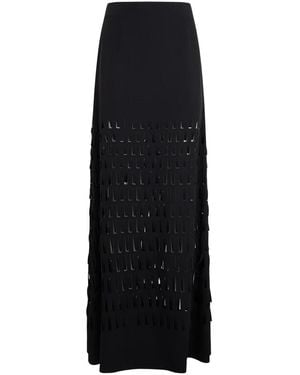 Alberta Ferretti Rokken ,Zwart ,Lange Rok Met Details