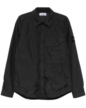 Stone Island Leichte Kapuzenjacke - Schwarz