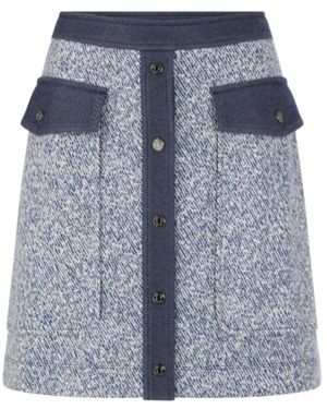 Marc Cain Rokken ,Blauw ,Wol Korte Rok Van Stretchviscose