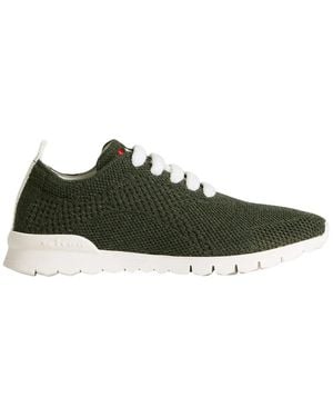 Kiton Grüne Cashmere-Strick-Sneaker