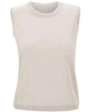 Gran Sasso Sleeveless Tops - White