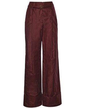 Fendi Wide Trousers - Red