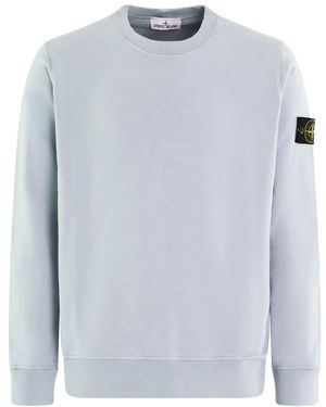 Stone Island Hoodies & Sweatvesten ,Blauw ,Logo-Patch Hemelsblauwe Sweater