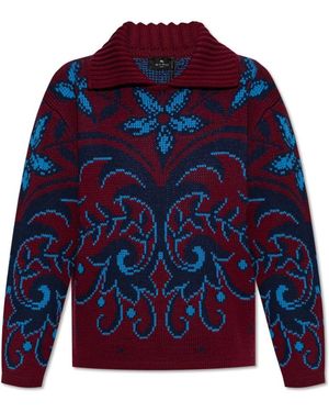 Etro Round-Neck Knitwear - Blue