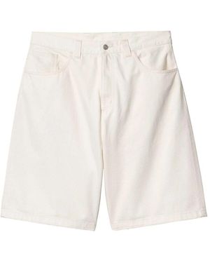 Carhartt Weiße Denim Shorts Mit Reißverschluss-Detail