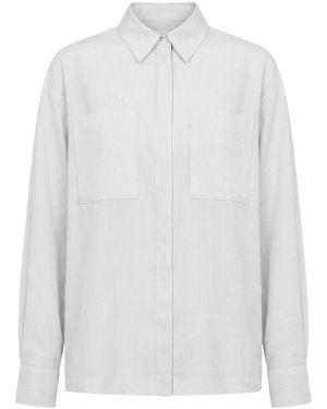 Peserico Asymmetrisch Viscose Shirt - Wit