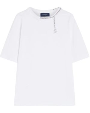 Sportmax Tops ,Wit ,Katoen Oblato T-Shirt
