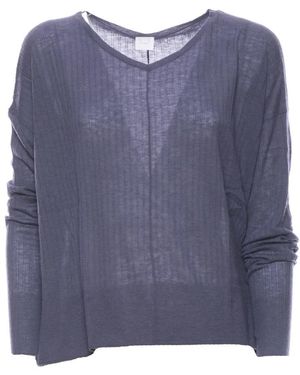 C.T.Plage Truien & Vesten ,Paars ,Wol V-Hals Truien - Blauw