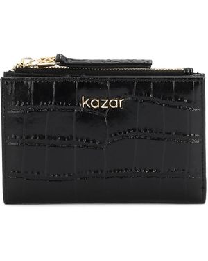 Kazar Embossed Leather Wallet - Zwart
