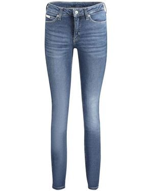 Calvin Klein Jeans ,Blauw ,Katoen Blauwe Skinny Jeans Van Katoen Met Gewassen Effect