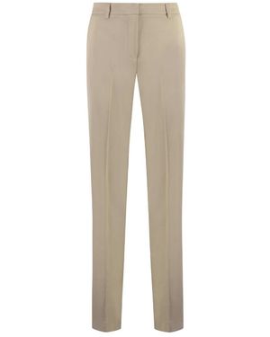 PT01 Broeken ,Leer Stretch Viscose Broek - Naturel