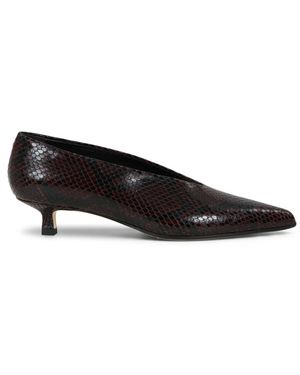 Aeyde Schoenen ,Bruin ,Leer Clara Snake Print Hakken - Zwart