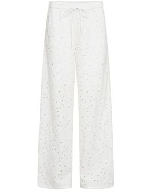 Soya Concept Eyelet Embroidery Hosen - Weiß