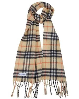 Burberry Vtg Chk Cash Scarf - Mettallic