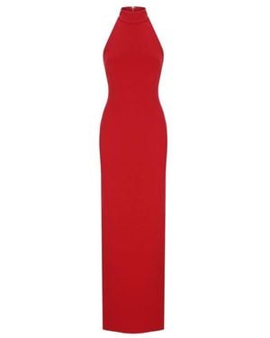 Solace London Rotes ärmelloses kleid mit hohem ausschnitt