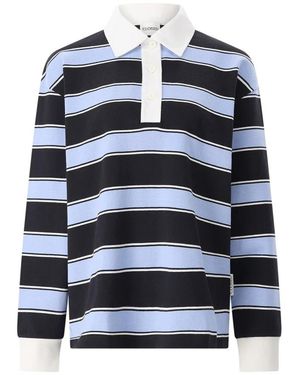 Closed Tops ,Veelkleurig ,Katoen Polo Met Lange Mouwen - Blauw