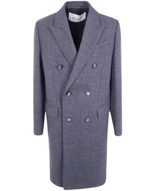 Ami Paris Jassen ,Grijs ,Katoen Klassieke Dubbele Jas - Blauw