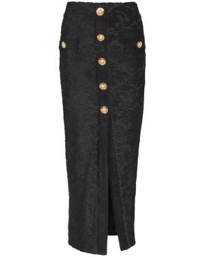 Balmain Midi Skirts - Black