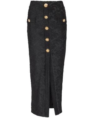 Balmain Midi Skirts - Black