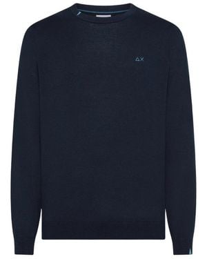 Sun 68 Round-Neck Knitwear - Blue