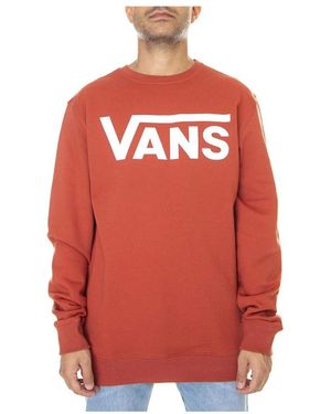 Vans Hoodies & Sweatvesten ,Rood ,Katoen Sweatshirt Met Ronde Hals