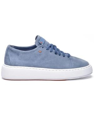 Santoni Wildleder Schnürsneaker Für Frauen - Blau