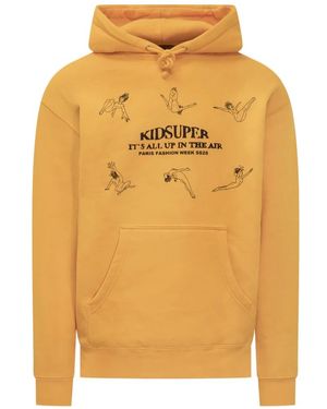 Kidsuper Hoodies & Sweatvesten ,Geel ,Katoen Gele Katoenmix Hoodie