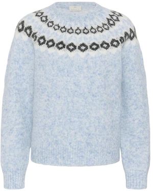 Kaffe Round-Neck Knitwear - Bleu