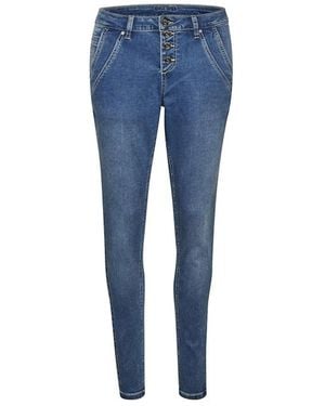 Cream Skinny Fit Jeans - Blue