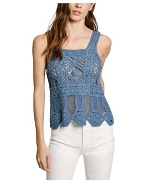 Pepe Jeans Sleeveless Tops - Blue