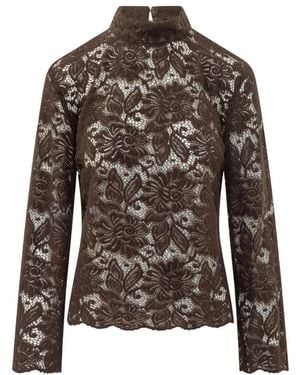 LE SULLY STUDIO Camicia Pizzo - Braun