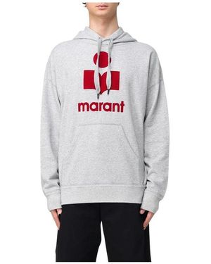 Isabel Marant Grauer Logo Hoodie Lässige Passform
