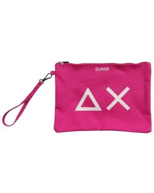 Sun 68 Lila Baumwoll-Strand-Clutch - Pink