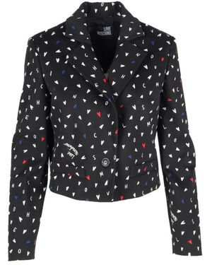 Love Moschino Hartenprint Blazer - Zwart