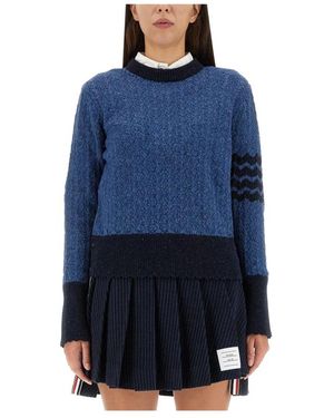 Thom Browne 4-Bar Stripe Jersey - Blauw