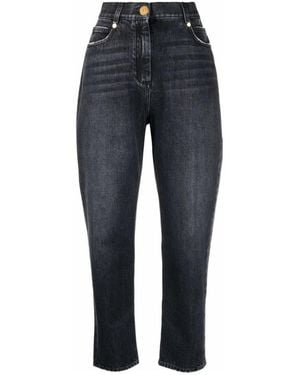 Balmain Jeans ,Zwart ,Katoen Zwarte Straight Low-Rise Boyfriend Jeans - Blauw