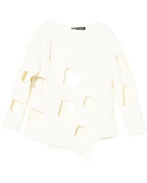 Comme des Garçons Pullover Mit Ausschnitten - Weiß