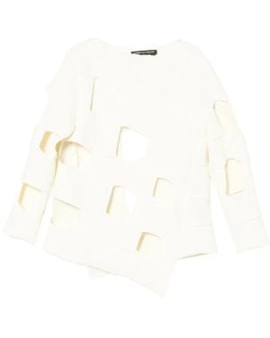 Comme des Garçons Round-Neck Knitwear - White
