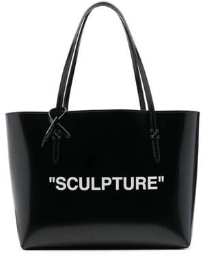 Off-White c/o Virgil Abloh Bolso shopper con eslogan - Negro