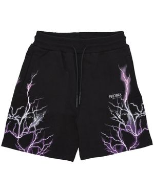PHOBIA ARCHIVE Korte Broeken ,Zwart ,Katoen Lightning Shorts