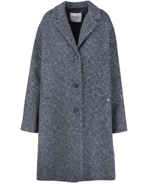 Ottod'Ame Jassen ,Grijs ,Katoen Enkelrij Jas Met Ruitpatroon - Blauw