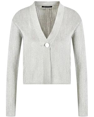 ARMANI EXCHANGE Truien & Vesten ,Grijs ,Polyester Cropped Cardigan Met V-Hals - Wit