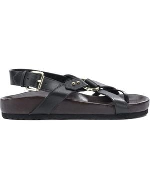 Soeur Flat Sandals - Black