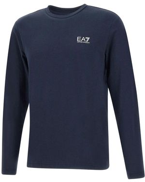 EA7 Long Sleeve T-Shirts - Blue