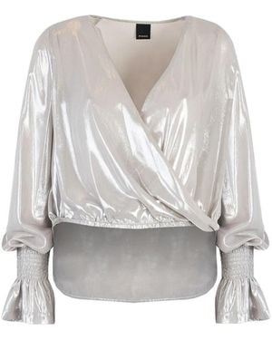 Pinko Blouse Met V-Hals - Grijs