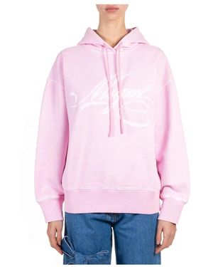 MSGM Hoodies & Sweatvesten ,Roze ,Katoen Katoenen Hoodie Met Logo - Rood