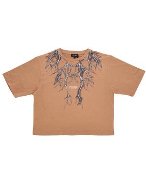 PHOBIA ARCHIVE Lightning Crop Tee - Naturel