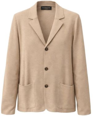 Zanone Crepe Cotton Knit Jacket - Natur